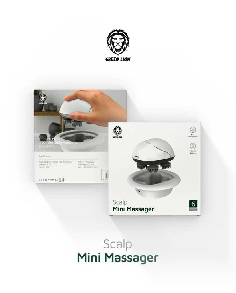 Green Lion Scalp Mini Massager 750mAh 5W - White Green Lion Scalp Mini Massager 750mAh 5W - White